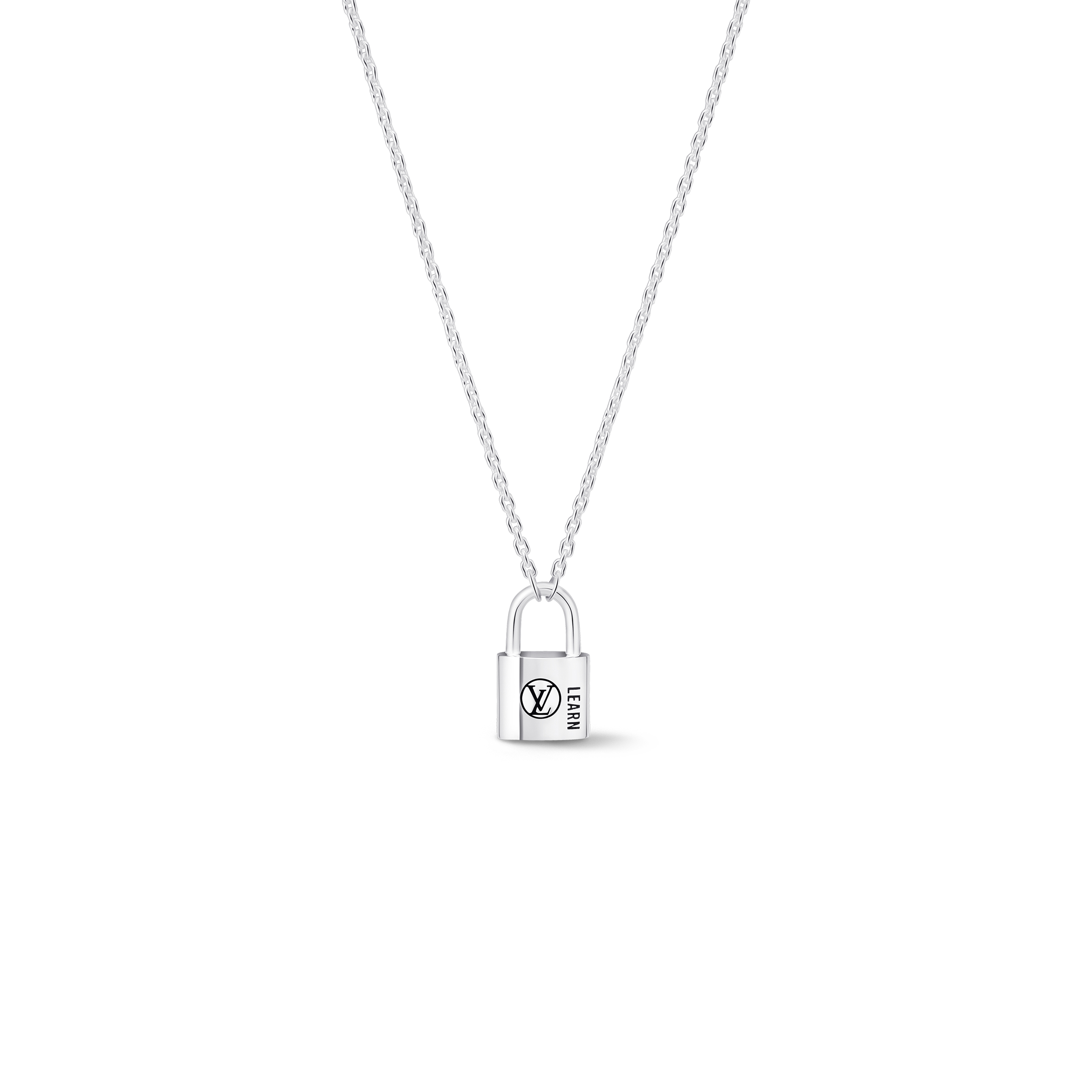 l**is V*t*n silver lockit pendant, sterling silver black laquered q03273